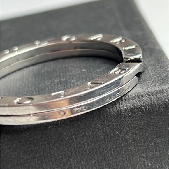 Auth. BVLGARI BVLGARI KEYRING silver 925  unisex minimalist logo w. Box - Picture 10 of 16